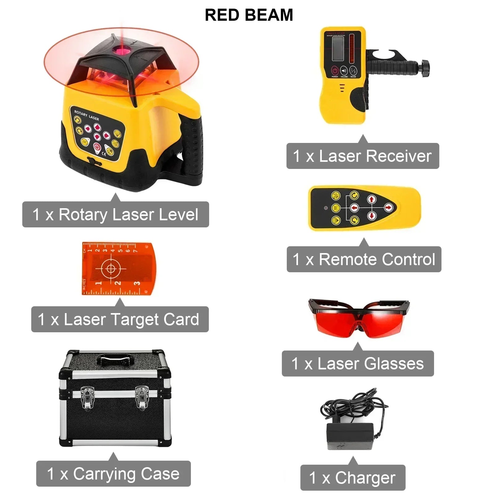 Sihao Surveying Livello laser rotativo 360 raggio rosso 500m
