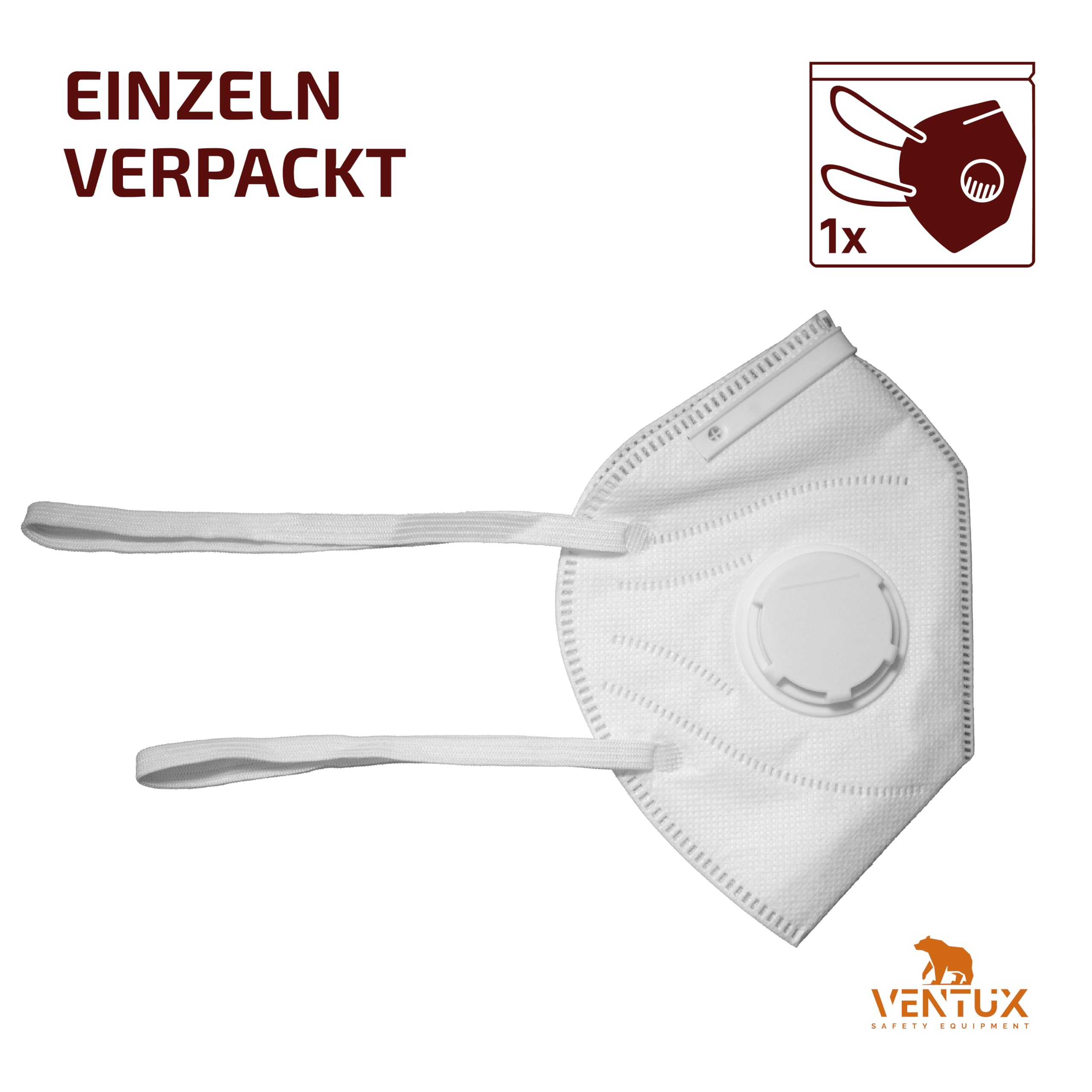 Ventux FFP3 con valvola maschere 5 pezzi filtrazione 99% cantieri