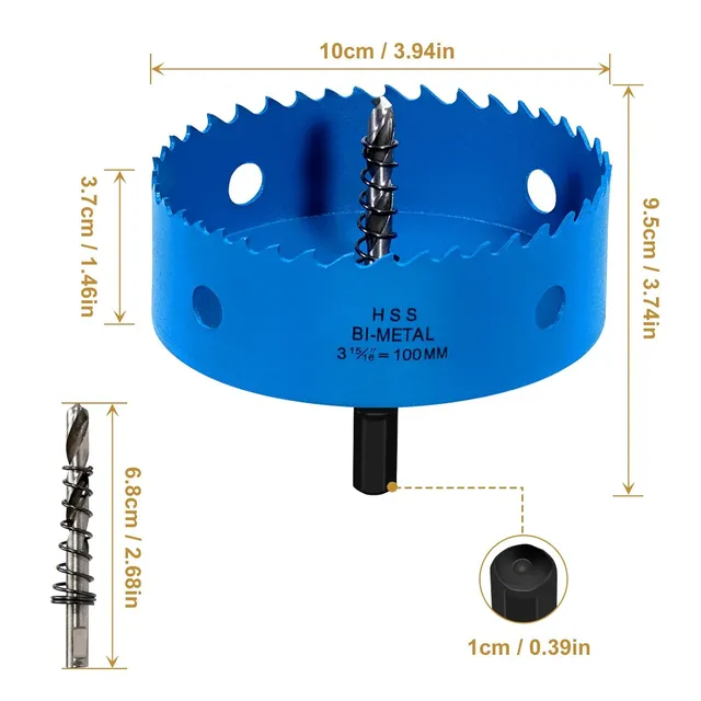 HYCHIKA Sega a Tazza Bimetallica 100mm per Metallo Legno