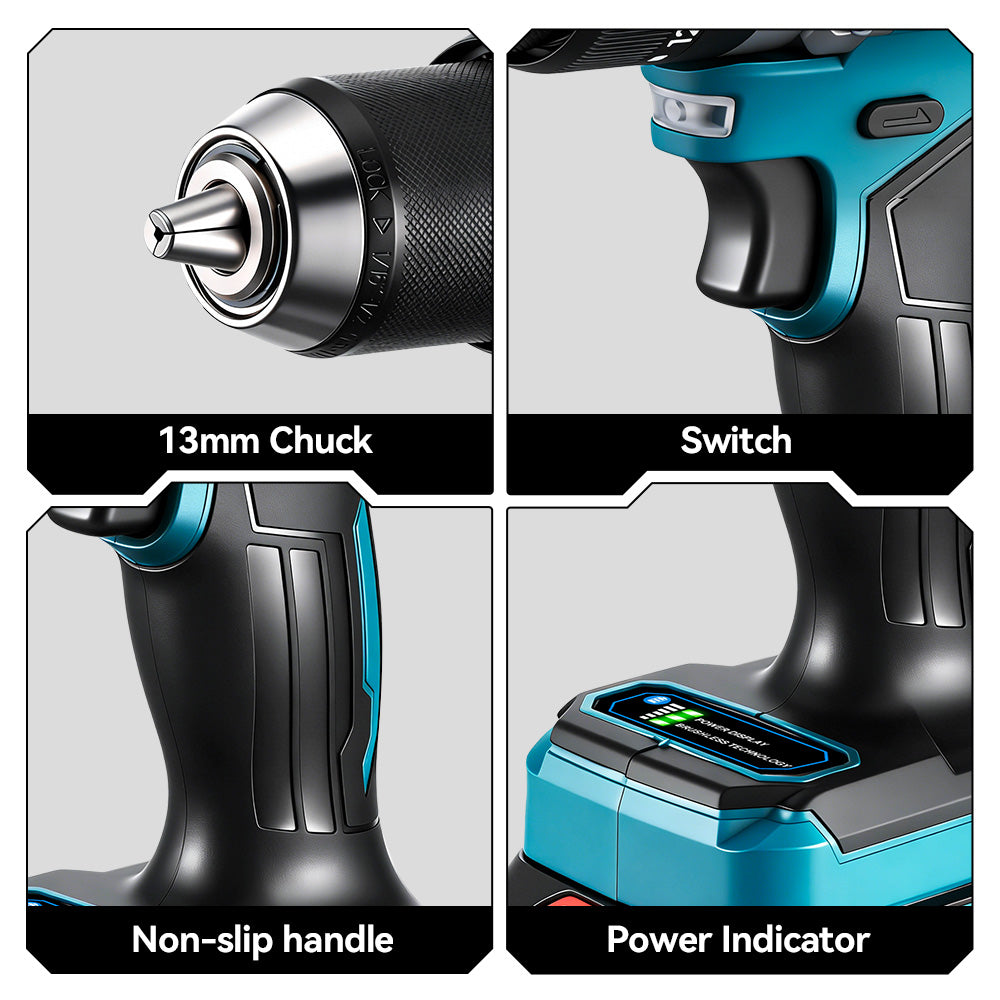 ONEVAN Home Improvement trapano 140N·m 13mm 2 batterie offerta