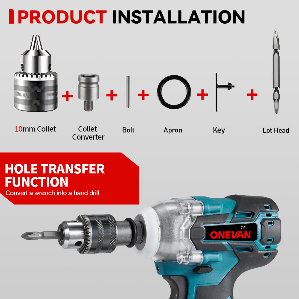 ONEVAN Tool Accessories set bussolotti 1/2 44 pezzi 4-12mm