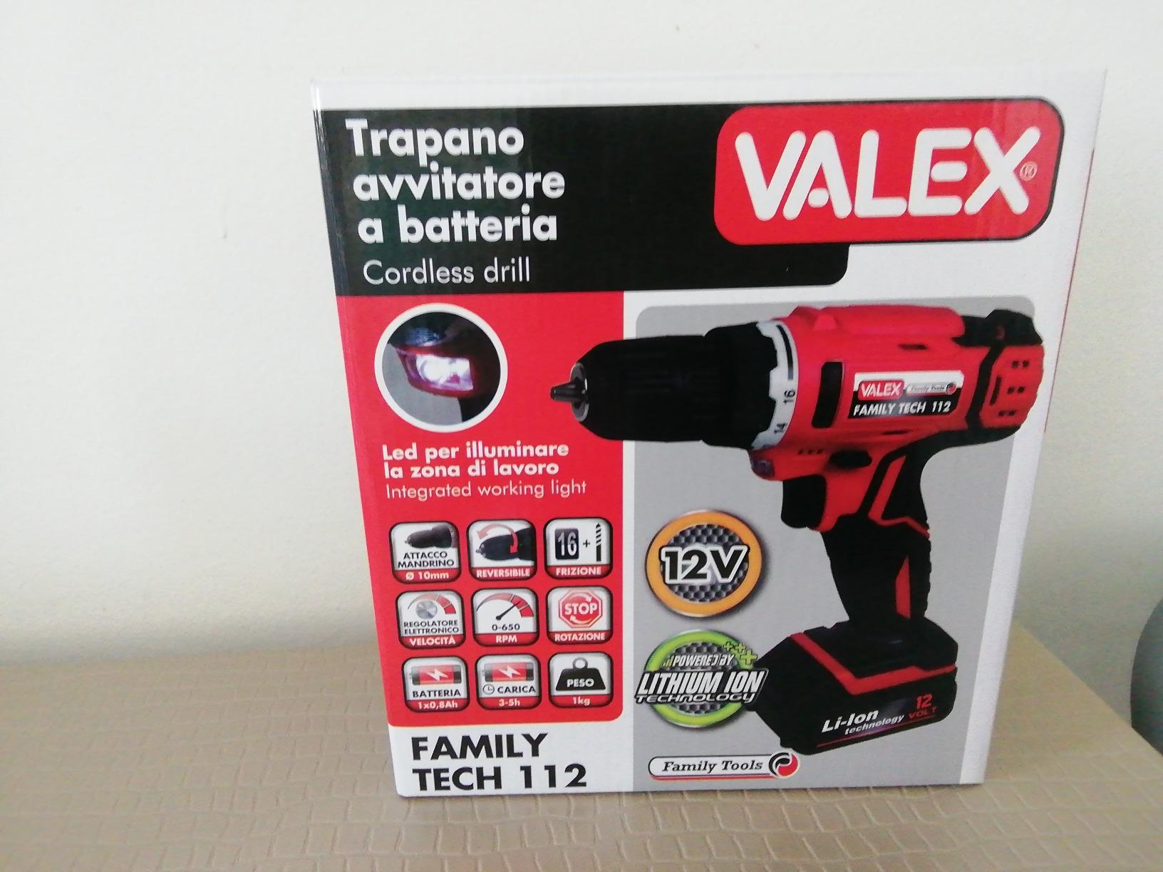 VALEX Family-Tech 112 trapano avvitatore 12V mandrino 10mm