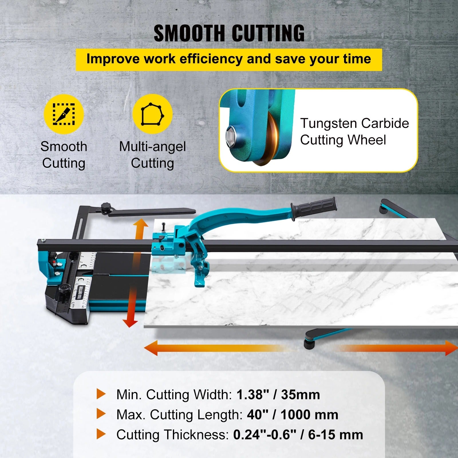 Sihao Tools Tagliapiastrelle Manuale 47" Laser Ceramica Gres
