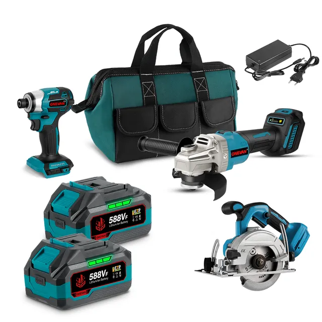 ONEVAN Cordless Tool Set kit elettroutensili 3pz 3.0Ah brushless