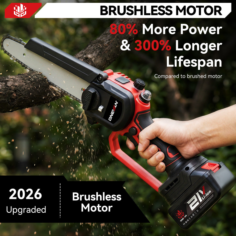 ONEVAN Garden Tools Motosega 8" 450W con 2 Batterie