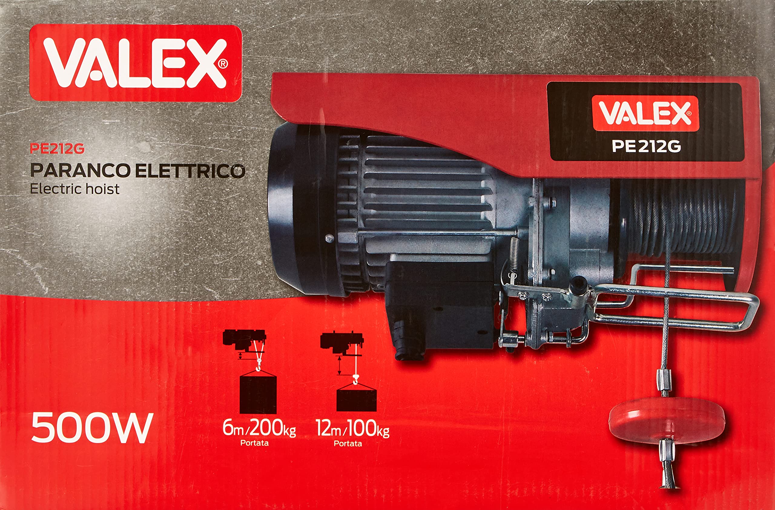 Valex PE212G paranco elettrico 500W 200kg 12m