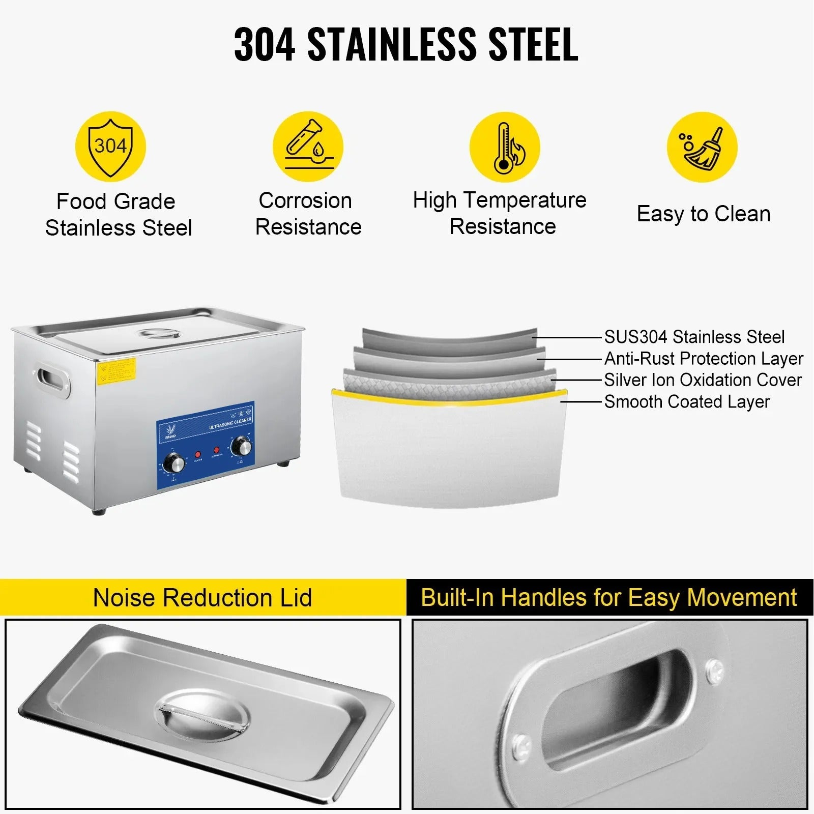 Sihao Ultrasonic Cleaners 2L Blue pulitore ultrasuoni 40kHz manopola