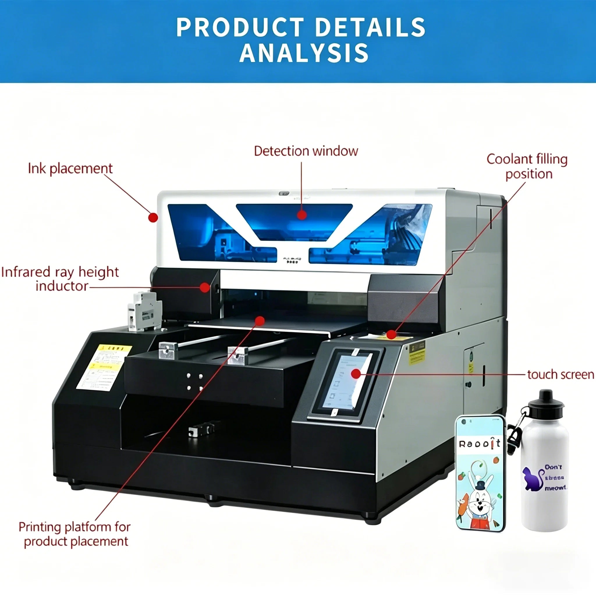 Sihao UV Printer stampante flatbed A3 UV19 2880x1440 DPI