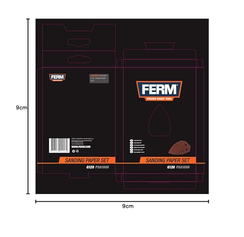 FERM Carta Abrasiva G120 per Levigatrice PSM1013 5 Pezzi
