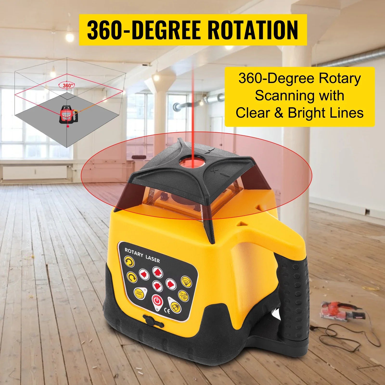 Sihao Surveying Livello laser rotativo 360 raggio rosso 500m