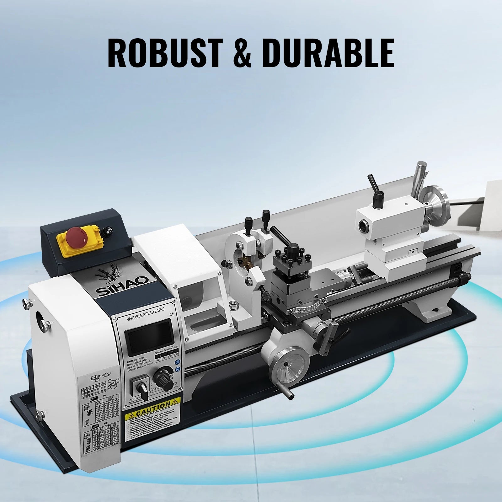 Sihao Lathe Mini Tornio Metalli 1500W 220x500mm con Logo