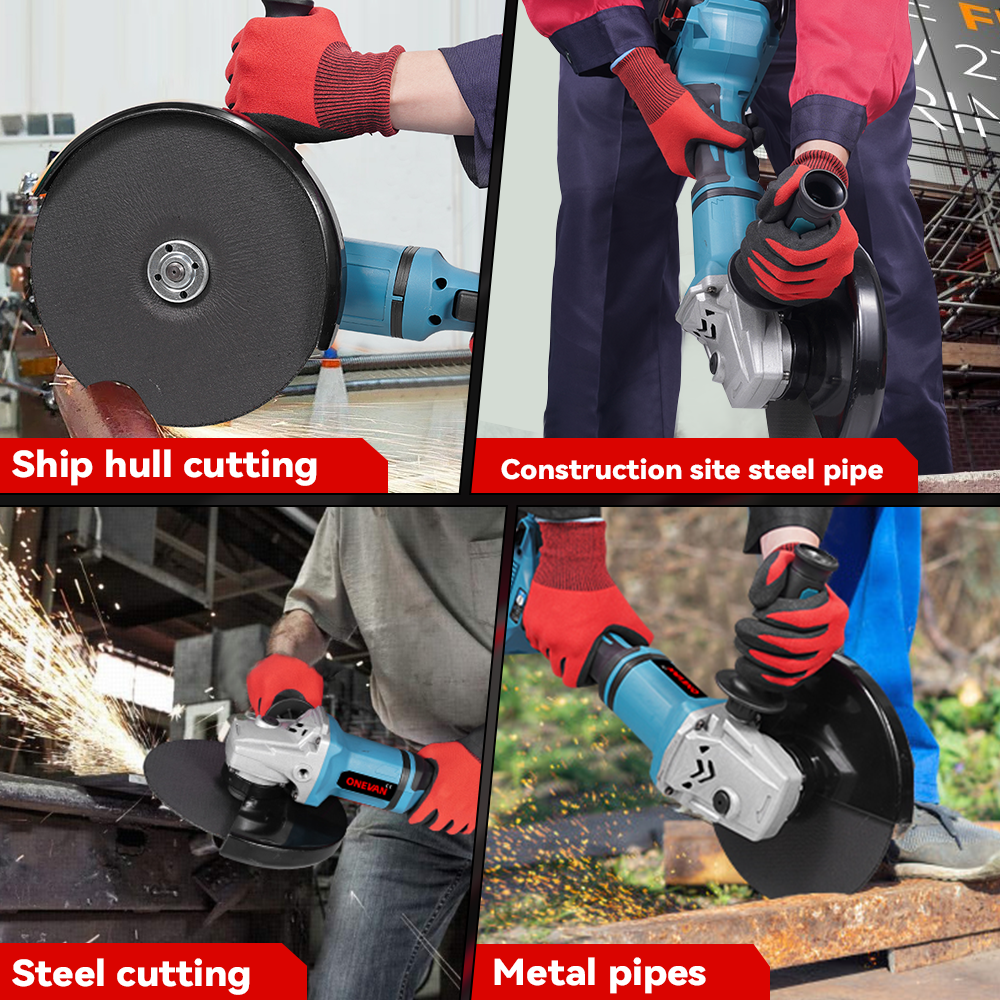 ONEVAN Woodworking Tools smerigliatrice 180mm 1800W 2 batterie