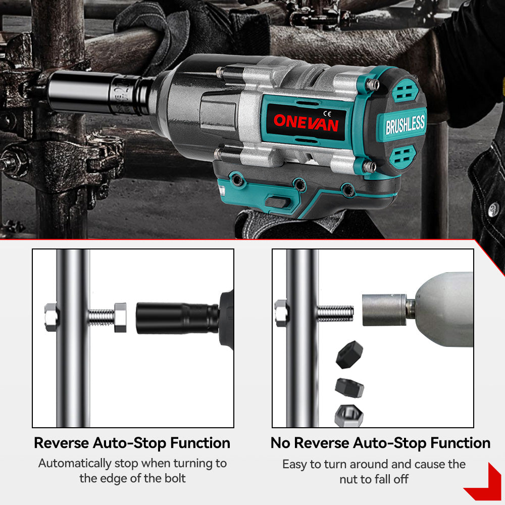 ONEVAN Automotive Tools chiave impulsi 3/4" 3100N·m 2 batterie