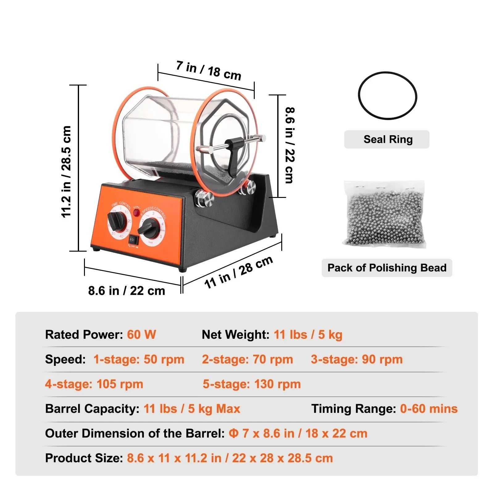 Sihao Buratto lucidatore rotativo 3KG timer digitale 5 velocità