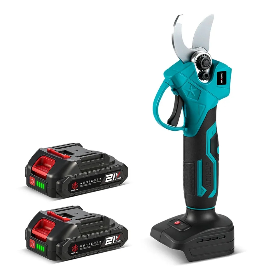 ONEVAN Garden Tools Cesoie Potatura 30mm Blu 2 Batterie