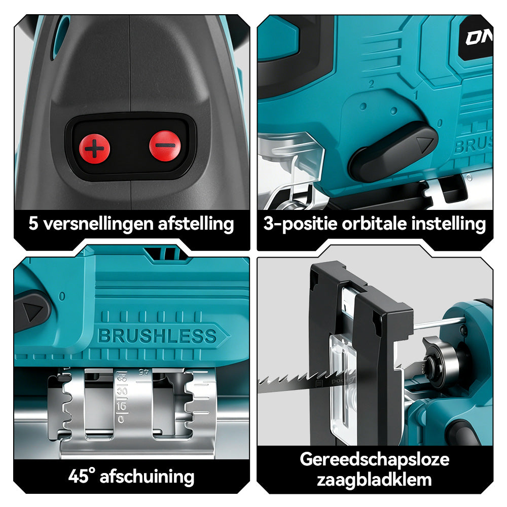 ONEVAN Woodworking Tools seghetto alternativo 135mm 2 batterie EU