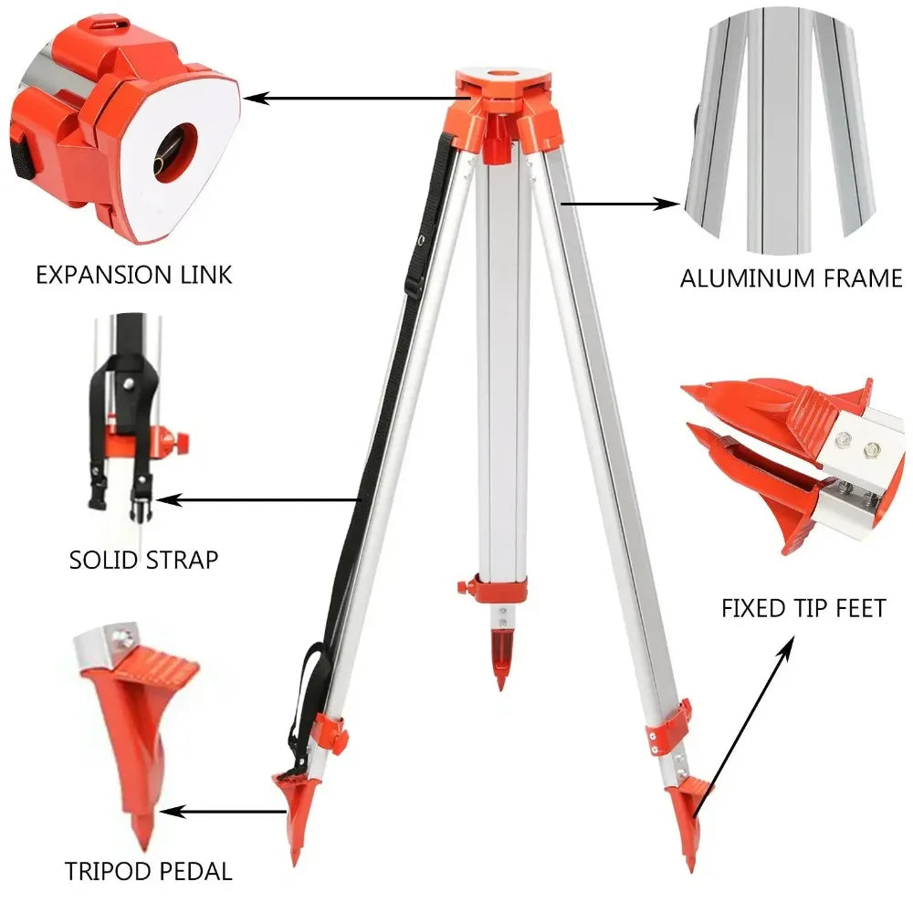 Sihao Surveying Treppiede Laser 1,65m con Stadia 5m Alluminio
