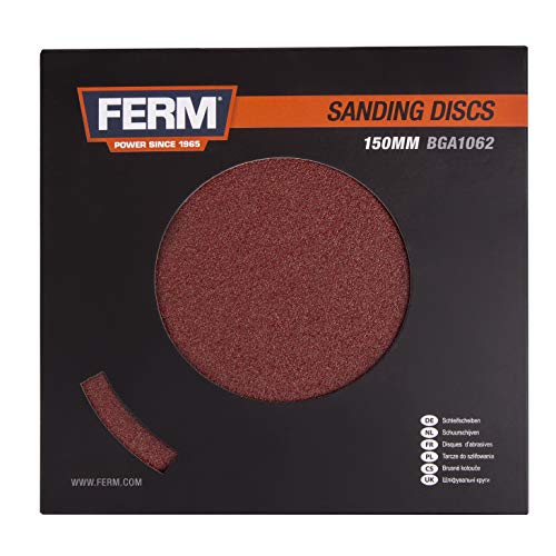 FERM BGA1062 Dischi abrasivi 150 mm set 10 pezzi grane assortite