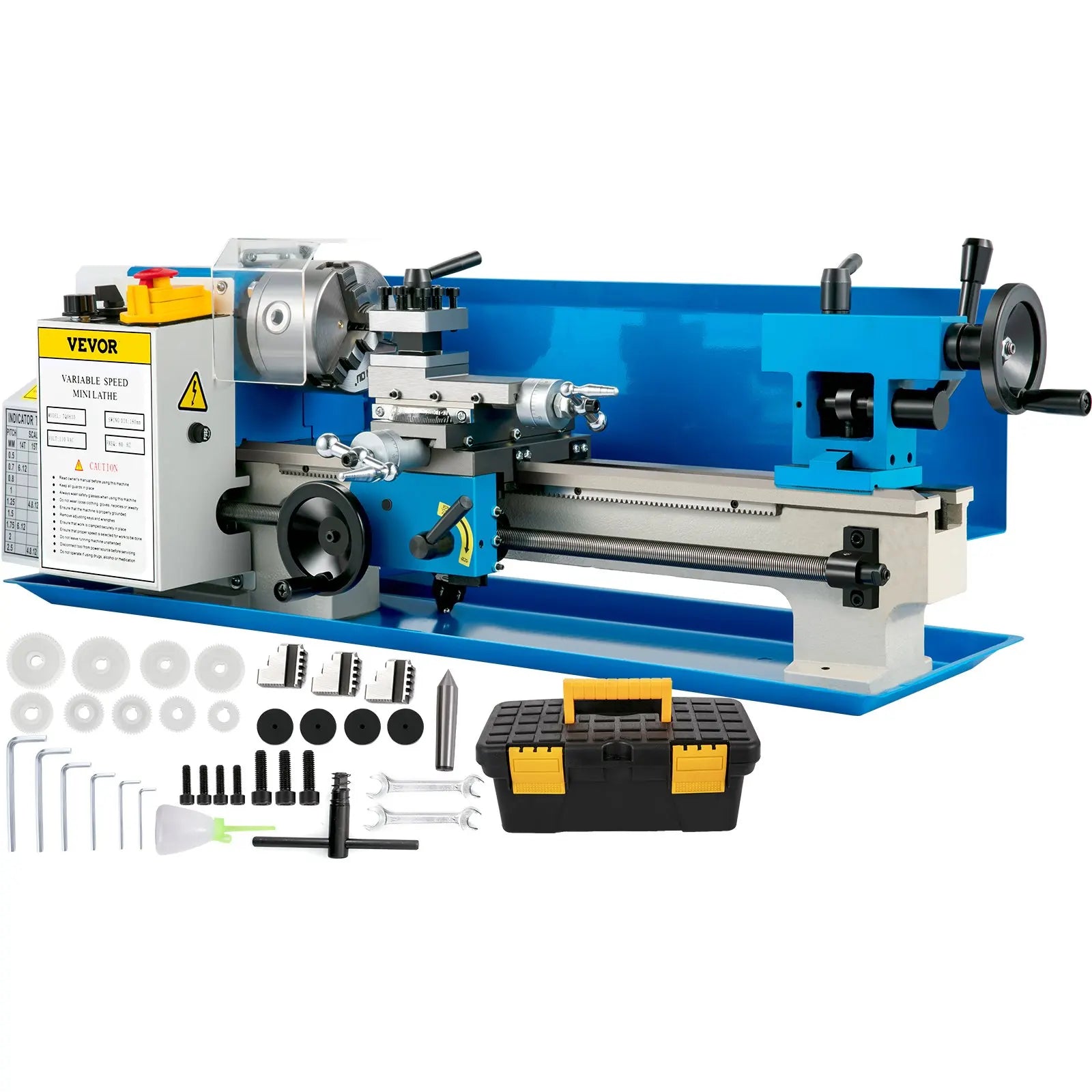 Sihao Lathe Mini Tornio Metalli 550W 180x350 7x14 Nylon Gear