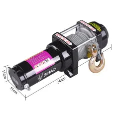 Sihao Winches Verricello Elettrico 12V 4500lbs Corda Nylon