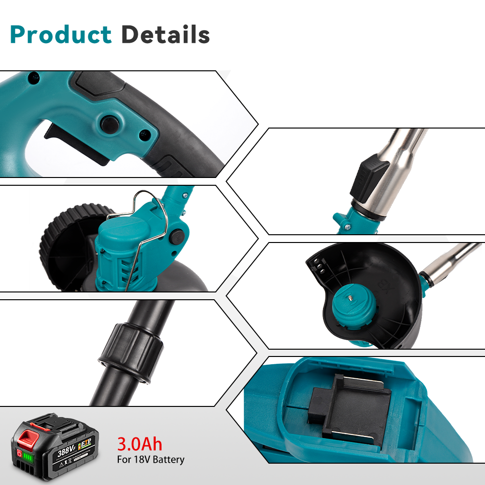 ONEVAN Garden Tools decespugliatore 300W 3 lame 2 batterie EU