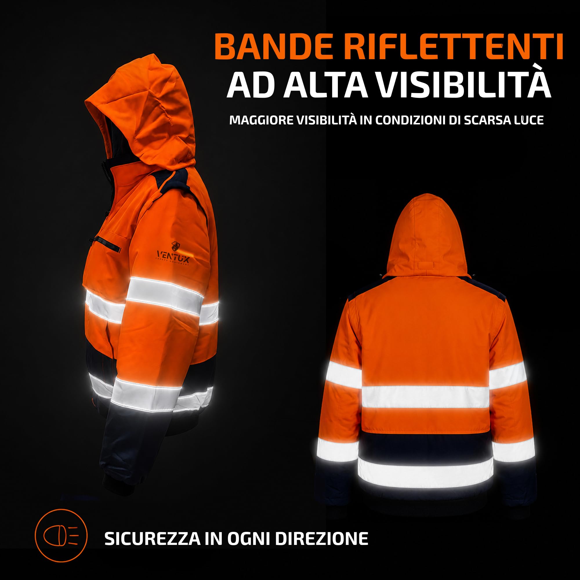 Ventux Giacca Alta Visibilità Softshell XXL Antipioggia