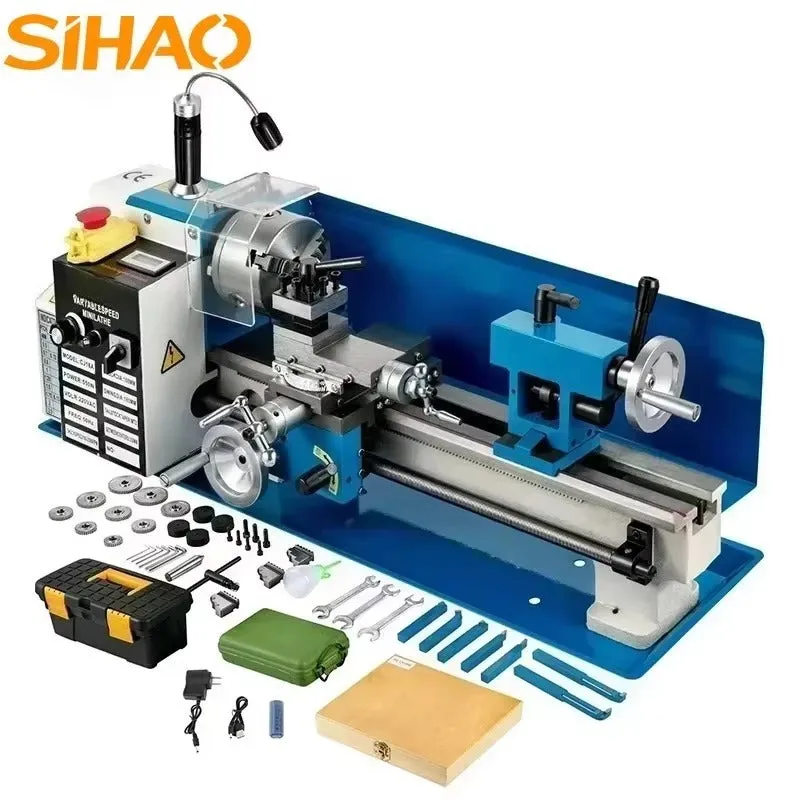 Sihao Lathe Mini Tornio Banco Metalli 7x14 550W EU