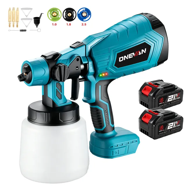 ONEVAN Home Improvement pistola a spruzzo 1000ml 2 batterie EU