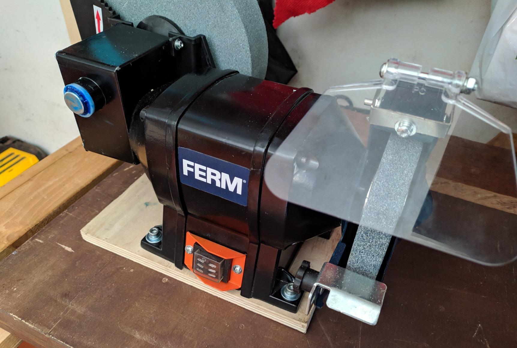 Ferm BGM1021 Molatrice da Banco 250W Secco Umido 2 Mole