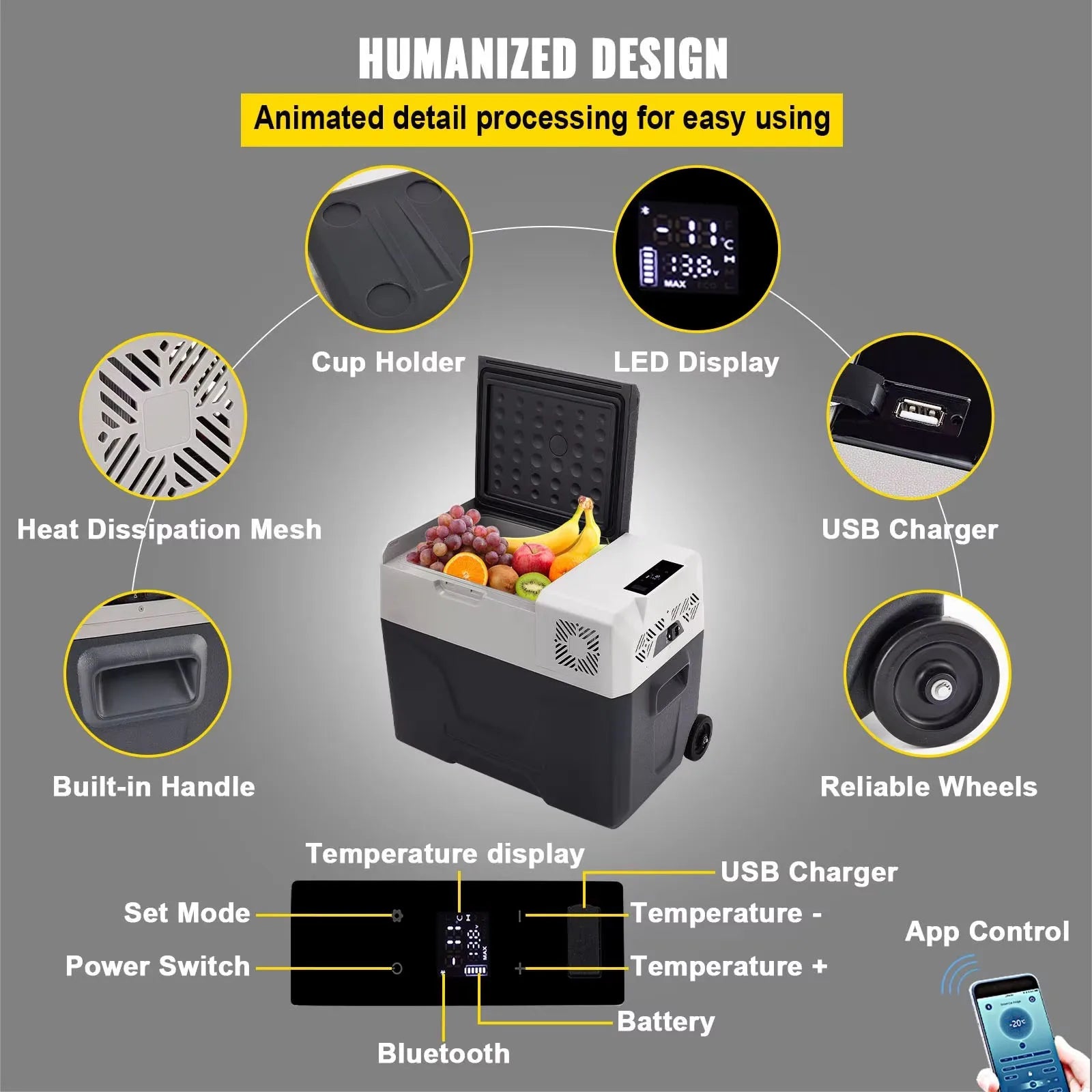 Sihao Car Fridge Frigo Portatile Auto 50L 12/24V