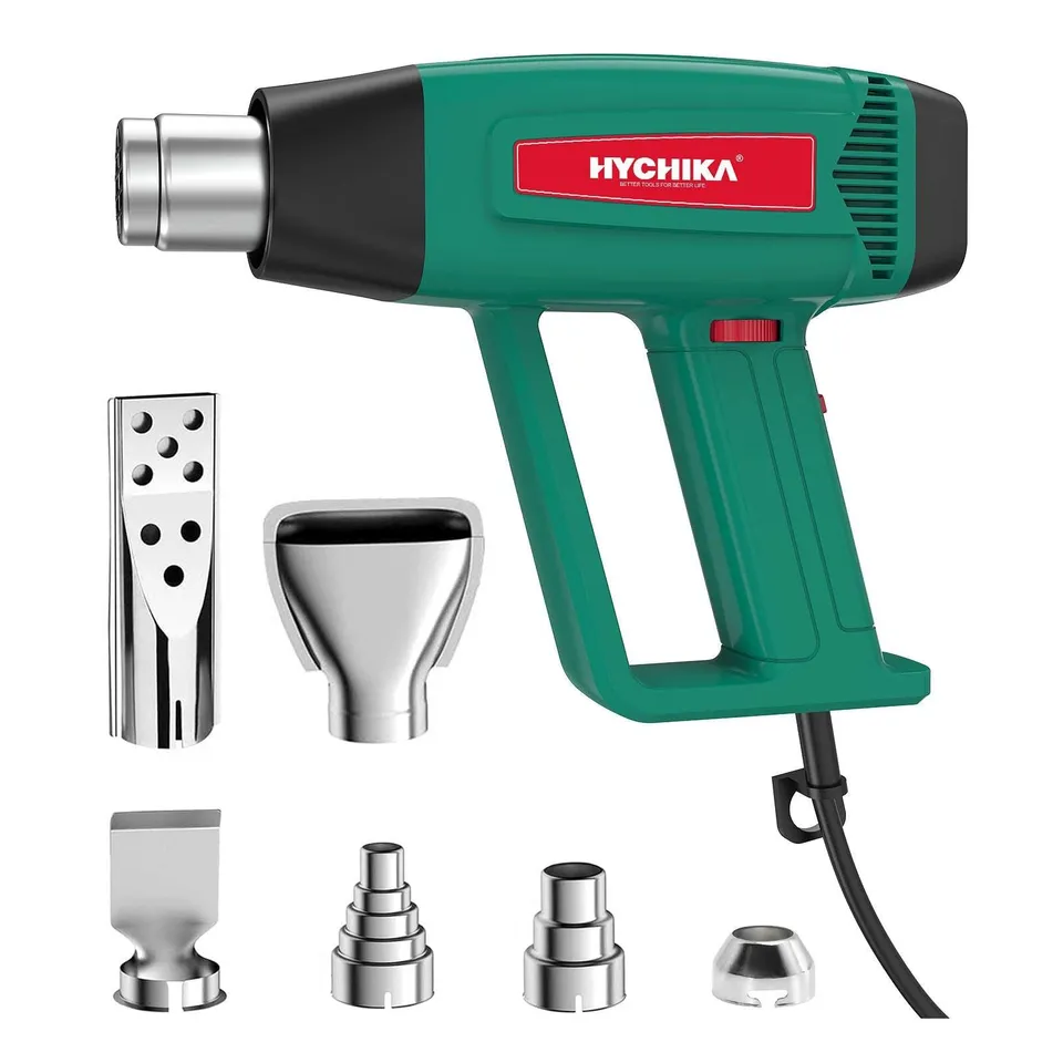 HYCHIKA Pistola Termica 1800W 60-600°C con 6 Ugelli