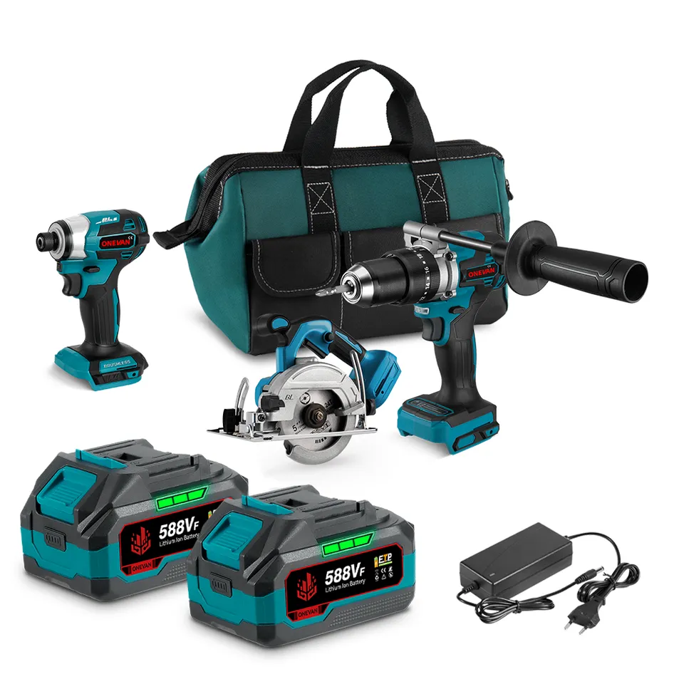 ONEVAN Cordless Tool Set kit 3pz 18V 3.0Ah sega trapano avvitatore
