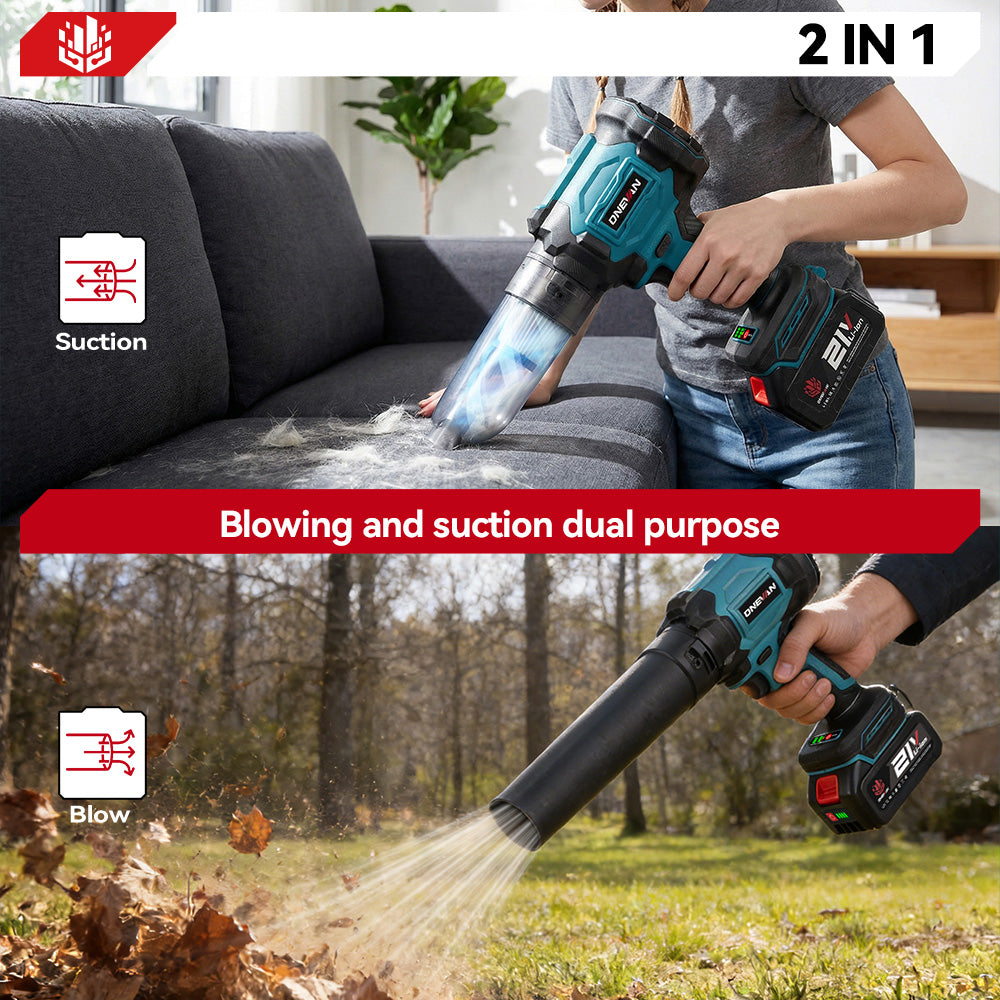 ONEVAN Garden Tools Soffiatore Aspiratore 1000W con 2 Batterie