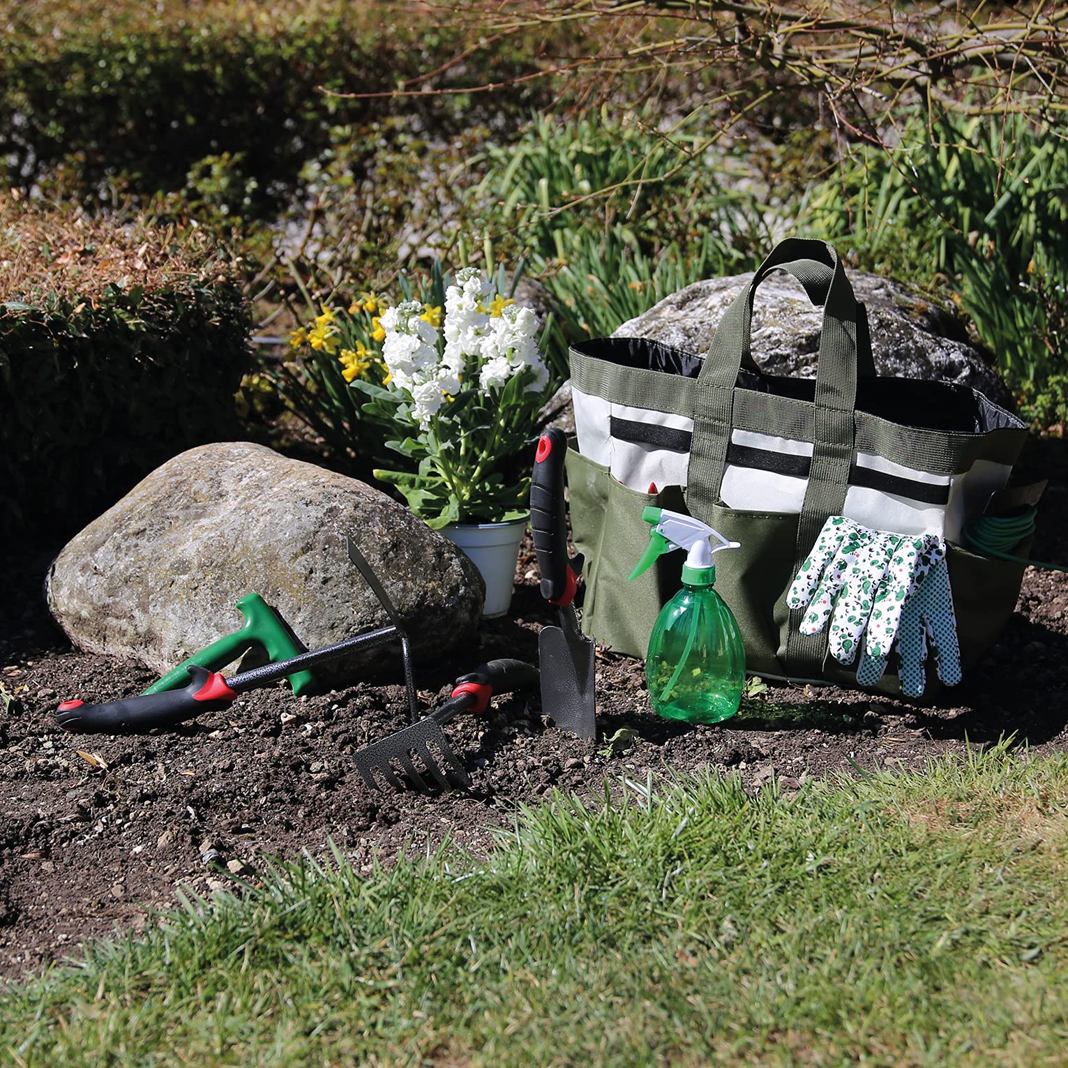 Valex Set Giardinaggio Borsa 8 Utensili Paletta Rastrello