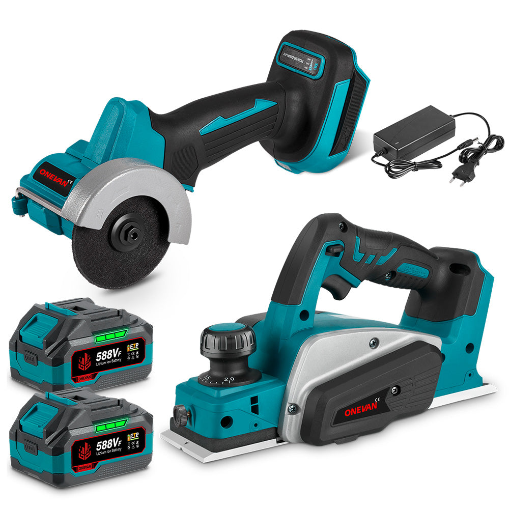 ONEVAN Cordless Tool Set kit 2pz 18V 3.0Ah pialla smerigliatrice