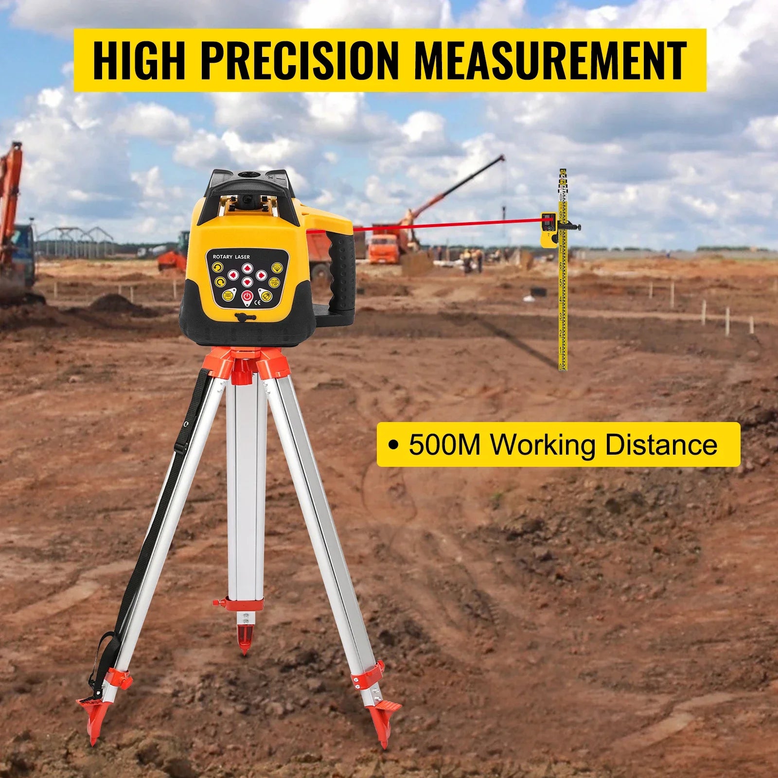 Sihao Surveying Livello laser rotativo 360 raggio rosso 500m