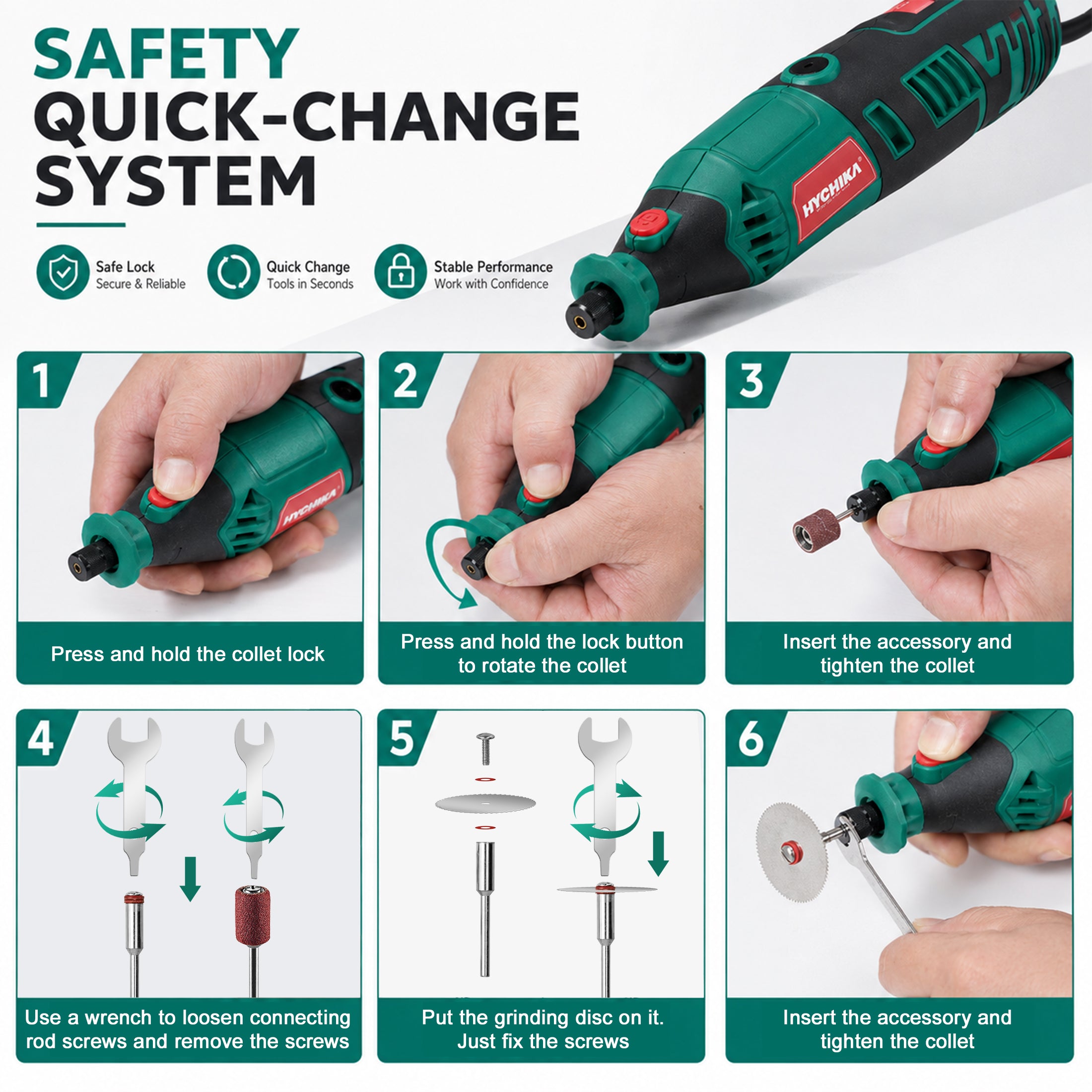 HYCHIKA Utensile Rotativo Multifunzione 179pz 180W