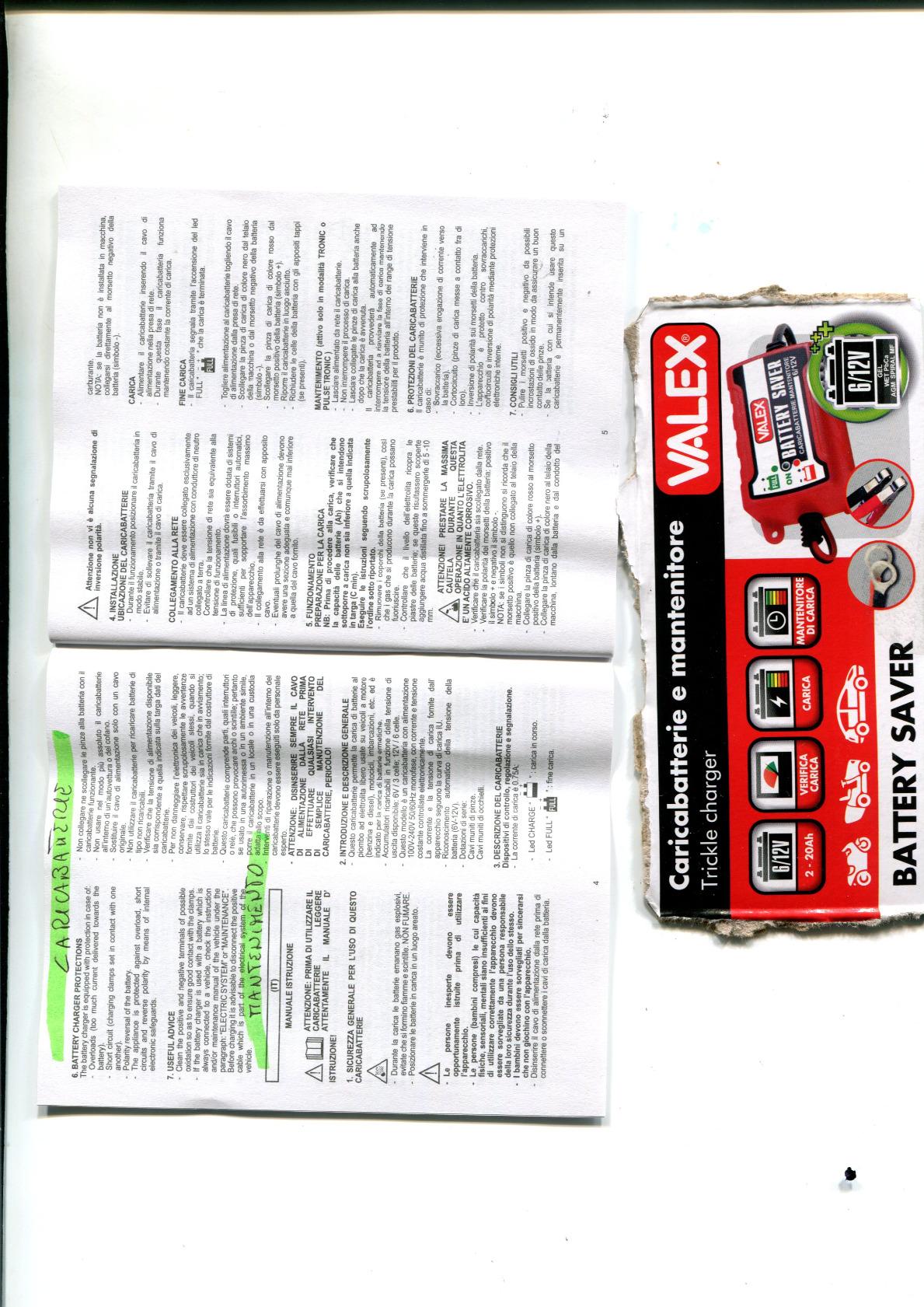 Valex 1851207 Caricabatteria Mantenitore 6V 12V 0,75A