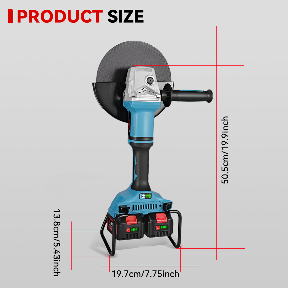 ONEVAN Woodworking Tools smerigliatrice 180mm 1800W 2 batterie