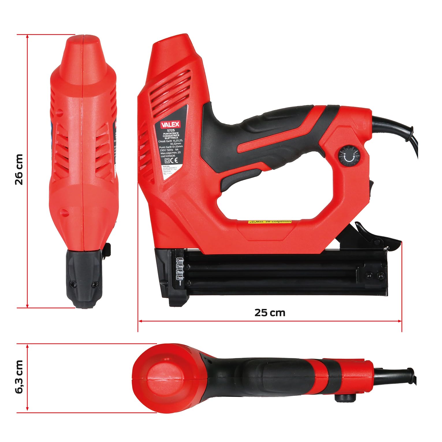Valex puntatrice chiodatrice elettrica punti 19 mm