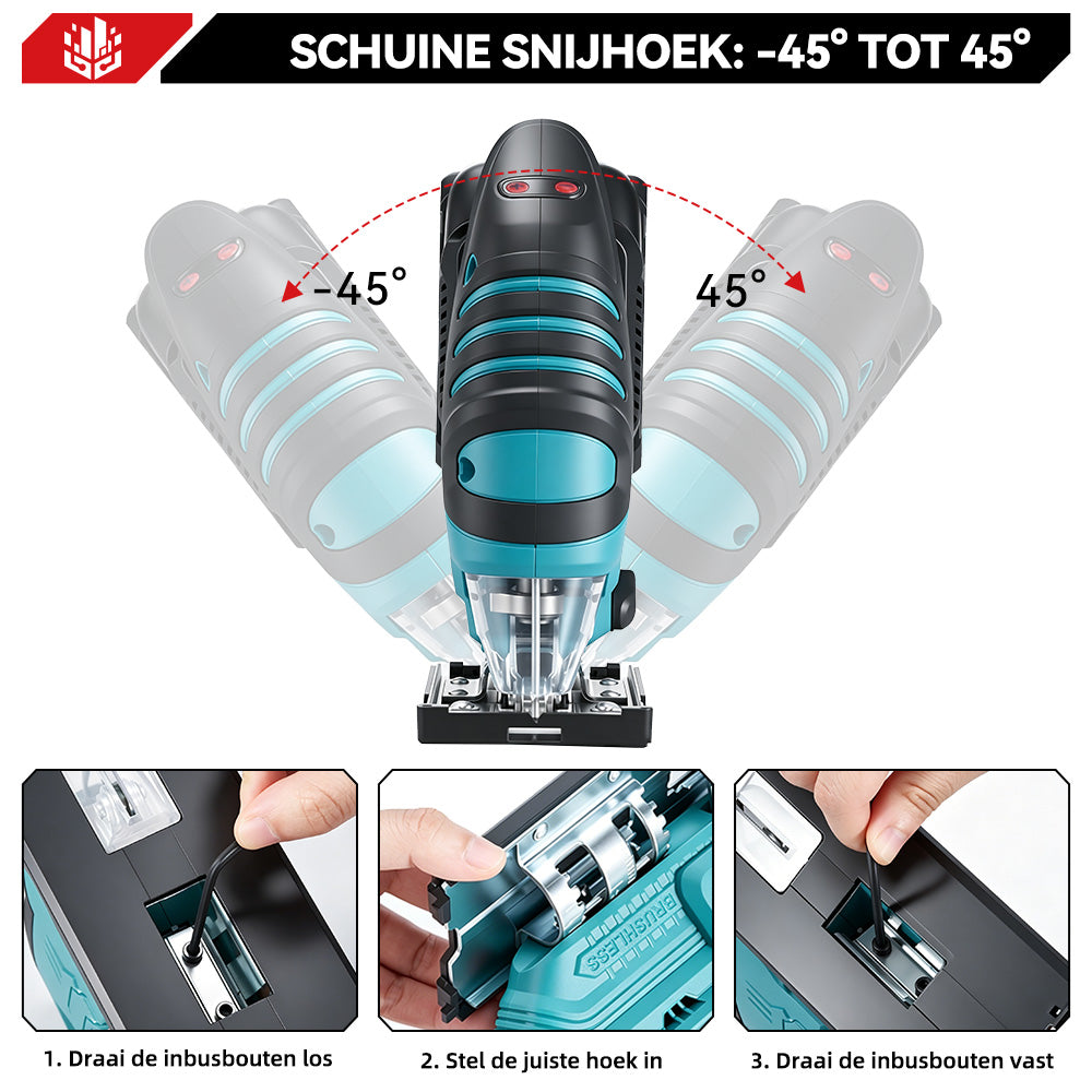 ONEVAN Woodworking Tools seghetto alternativo 135mm 2 batterie EU
