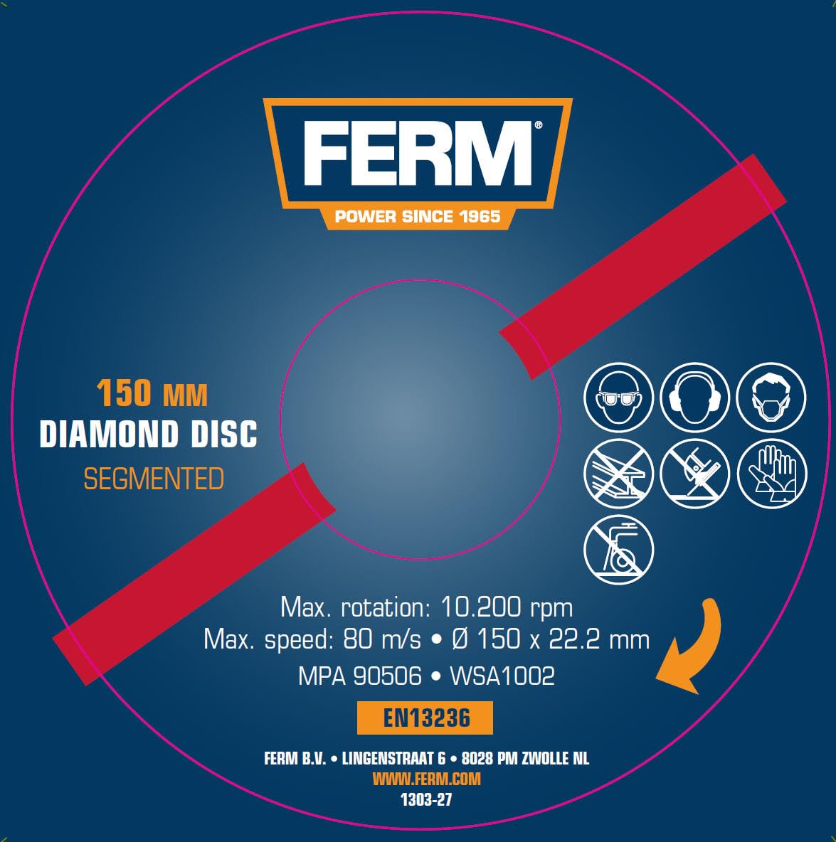FERM WSA1002 lama diamantata 150mm 2 pezzi muro