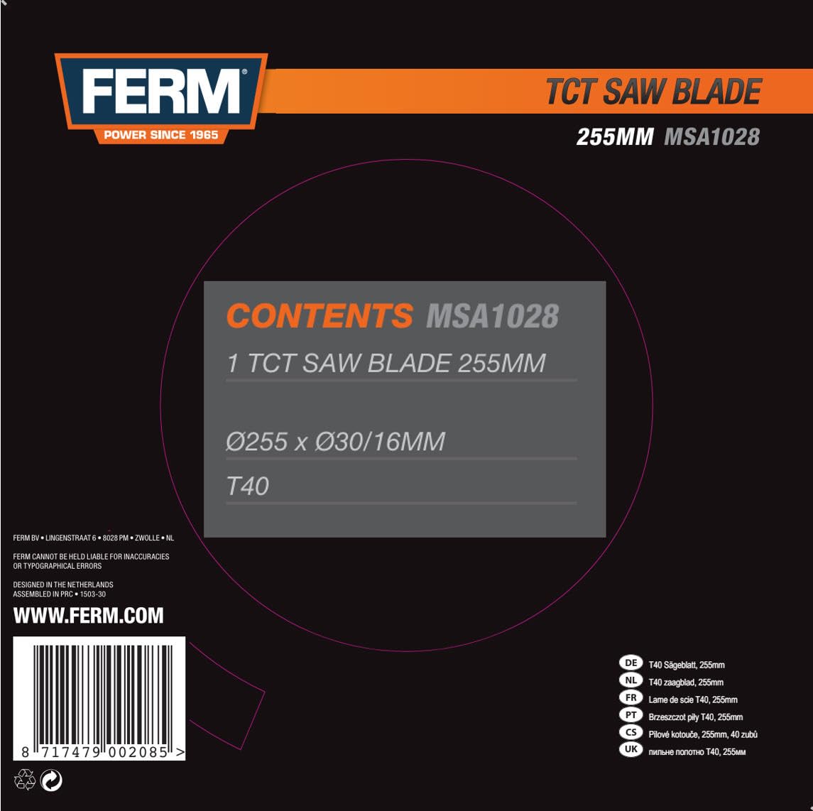 FERM Lama sega 255x30/16 40Z per MSM1038