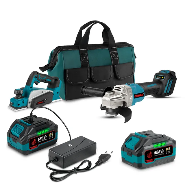 ONEVAN Cordless Tool Set Kit Pialla+Smerigliatrice 125mm 18V EU