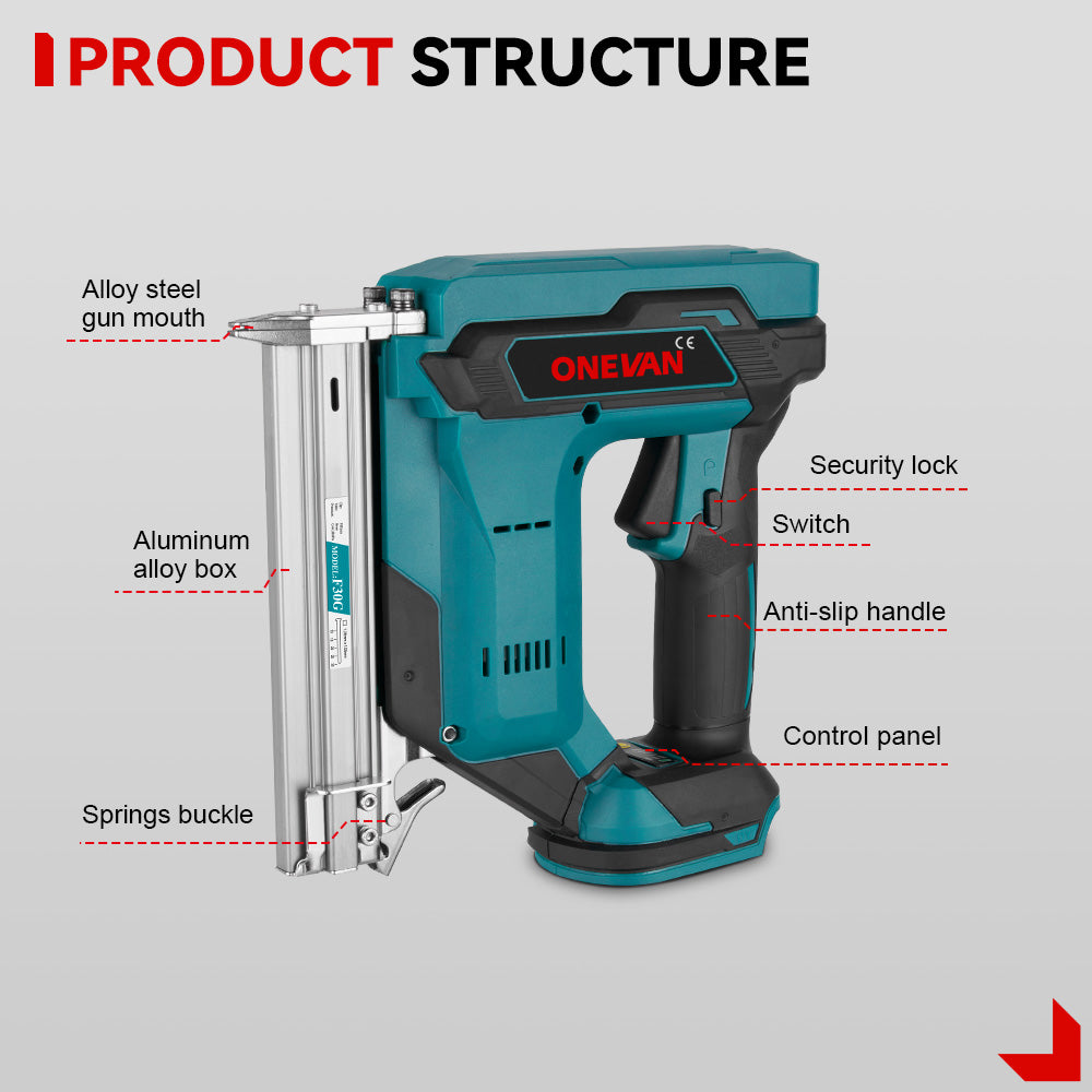 ONEVAN Woodworking Tools chiodatrice F30G 18V 2 batterie