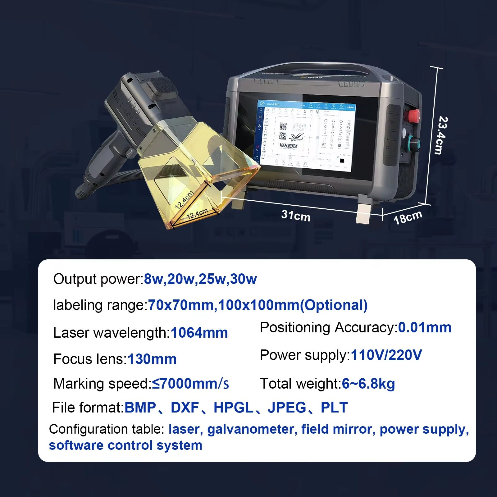 Sihao YC-F20E 20W marcatore laser fibra portatile