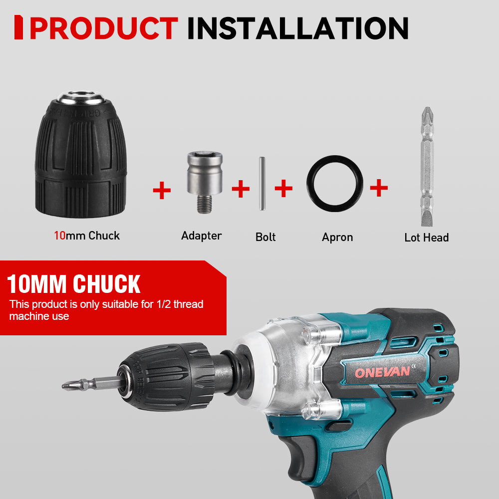 ONEVAN Automotive Tools chiave impulsi 1/2" 520N·m rossa EU