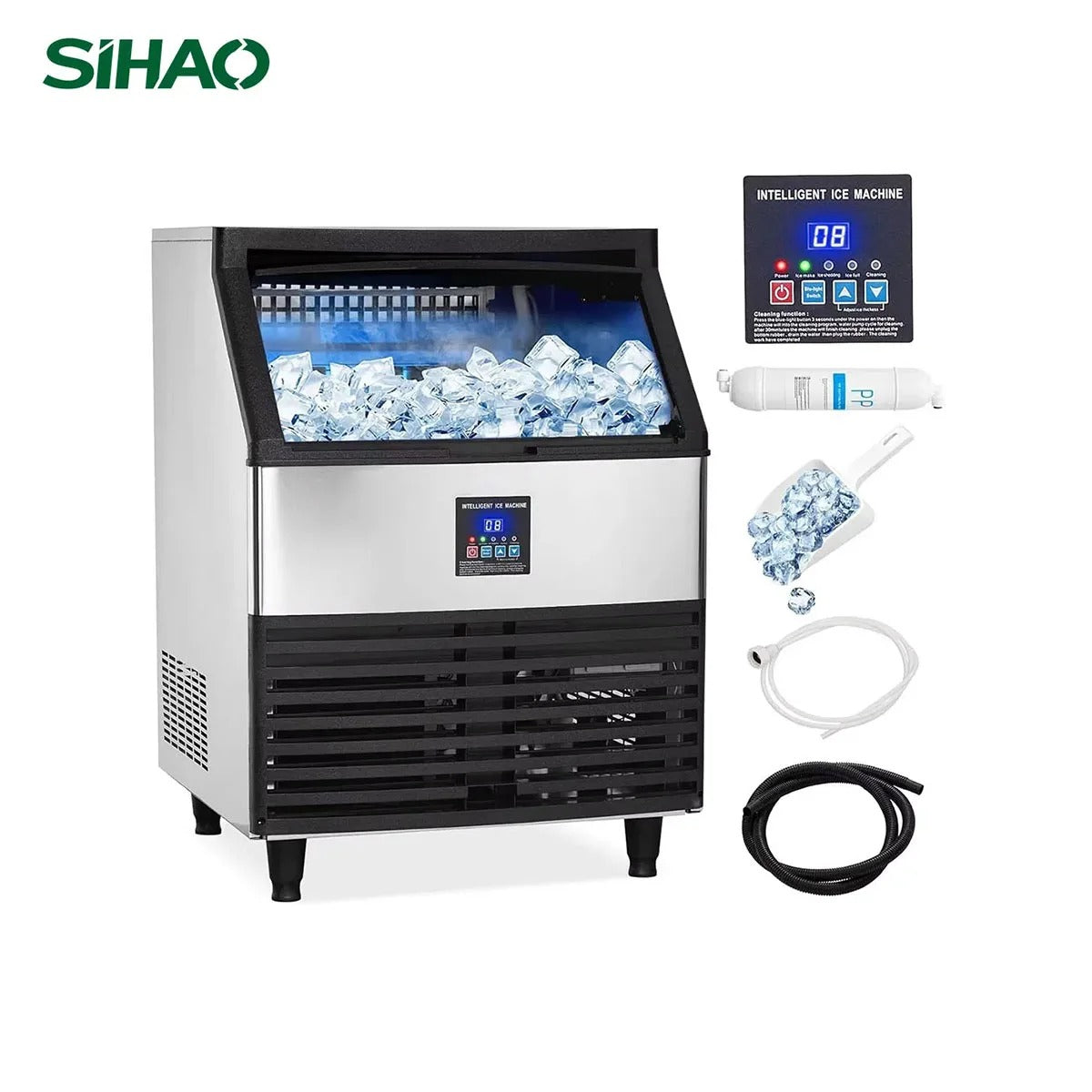Sihao Ice Cream Maker macchina ghiaccio 120kg/24h