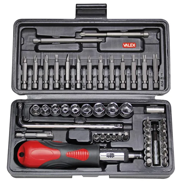 VALEX Utensili portainserti a cricchetto 1/4" set 52 pezzi