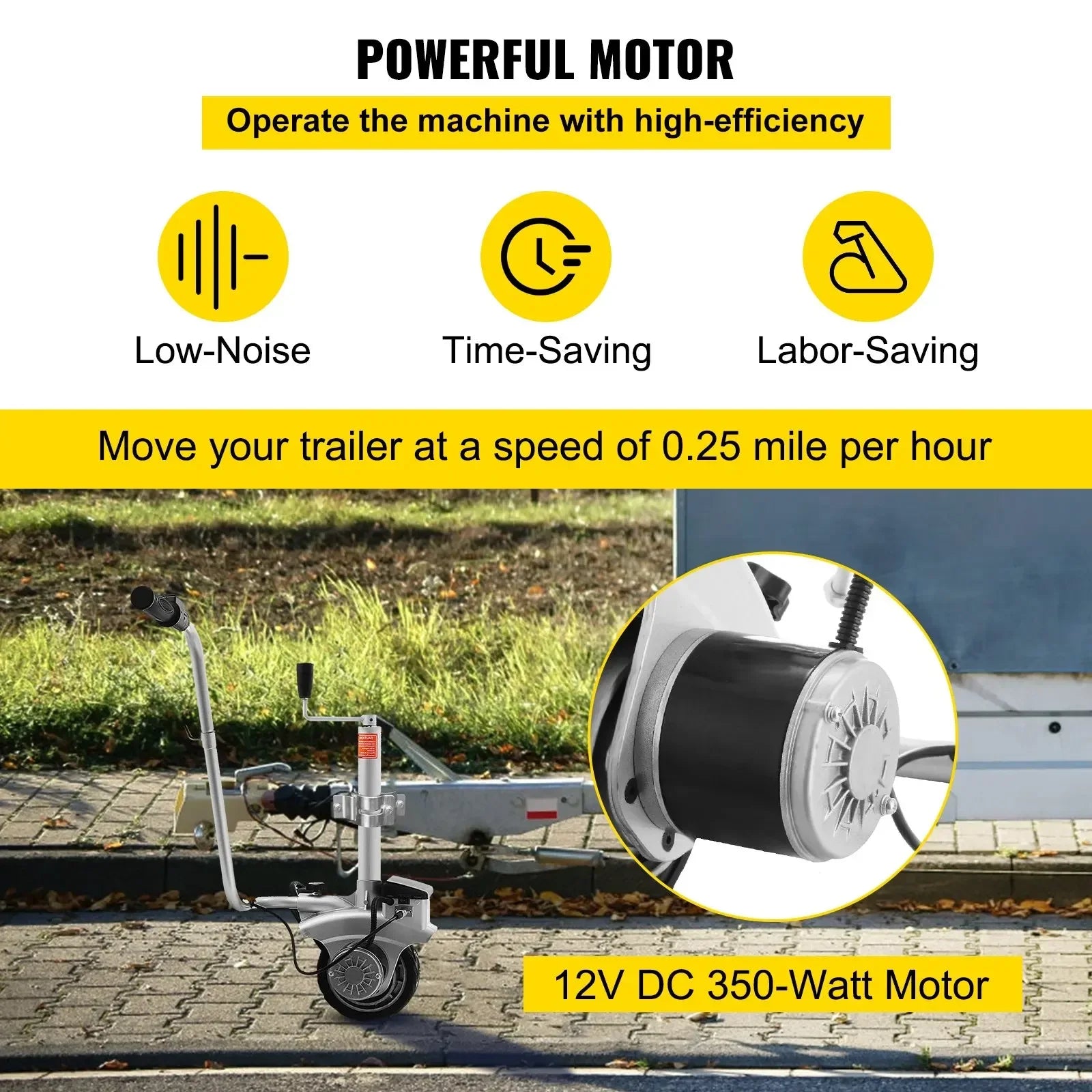 Sihao Automotive 12V 350W Ruota Jockey Grigia 2270 kg